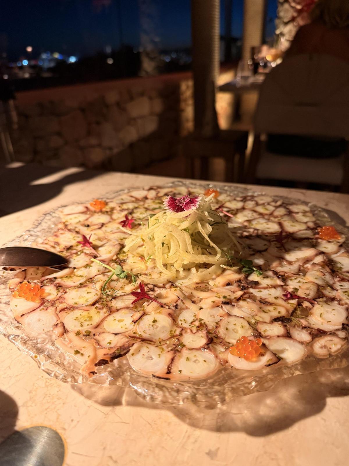 Carpaccio de pulpo.