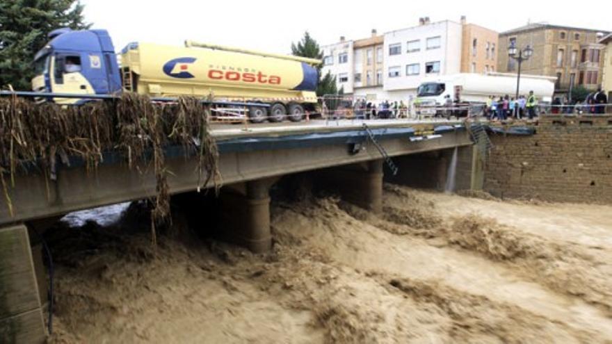 Alerta en el norte de Zaragoza por la crecida del río Gállego