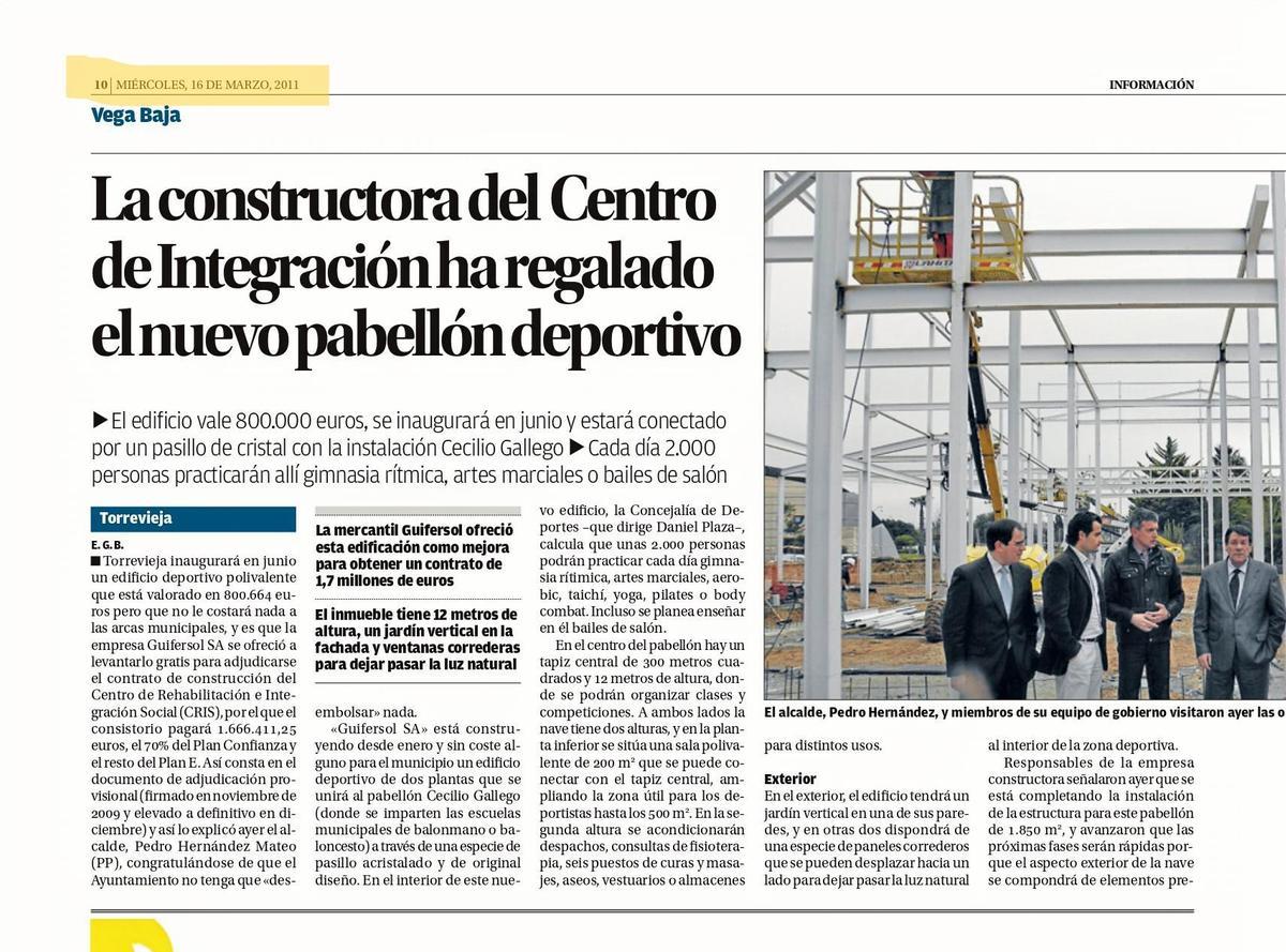 Visita a las obras en la primera precampaña electoral de Eduardo Dolón a la Alcaldía, con el primer edil saliente Pedro Hernández