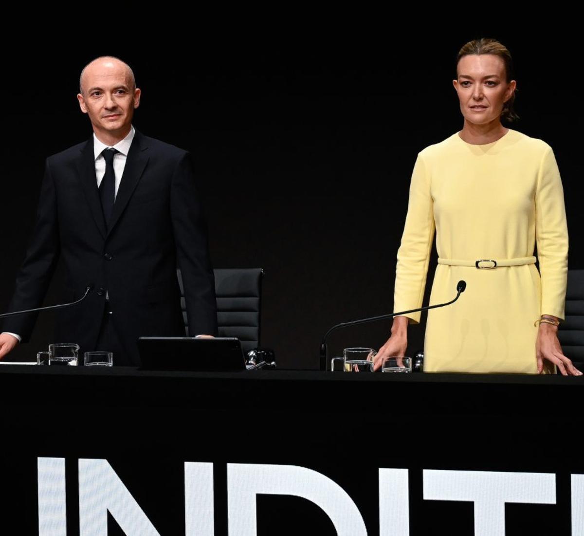 Maceiras y Ortega, en la junta de accionistas del pasado mes de julio.