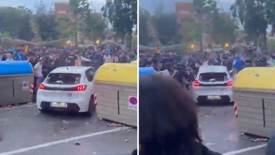 Detenida una mujer tras atropellar a una veintena de aficionados del Espanyol antes del derbi catalán
