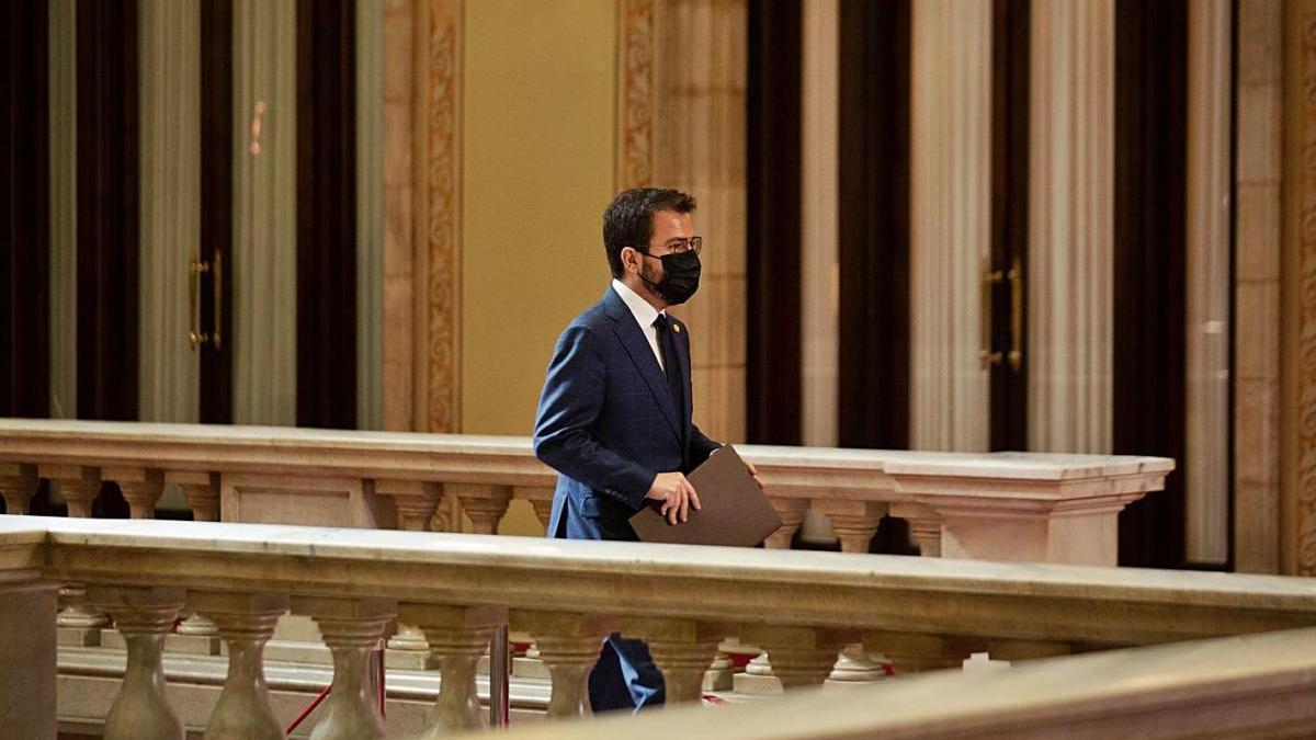 Pere Aragonès al Parlament, en una foto d&#039;arxiu.