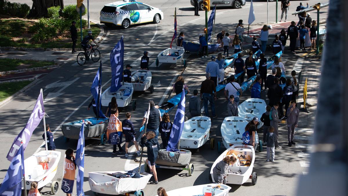 En la imagen, la reciente manifestación para salvar al Real Club Náutico de Palma que finalizó en la APB.