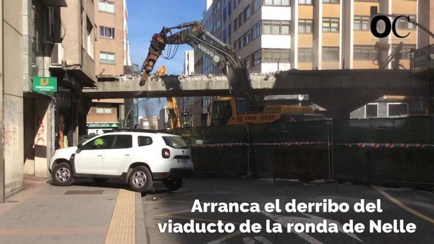 Arranca el desmontaje del viaducto de la ronda de Nelle de A Coruña