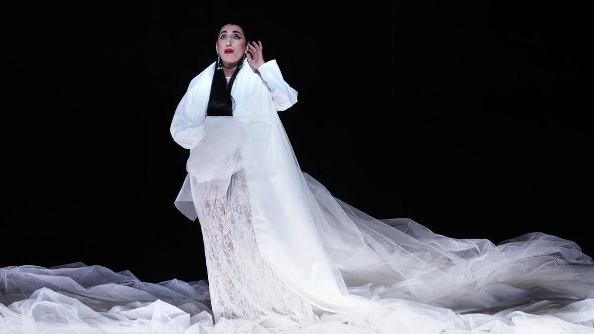 Rossi de Palma durante su monólogo 'Silencio' en la función triple del Teatro Real.