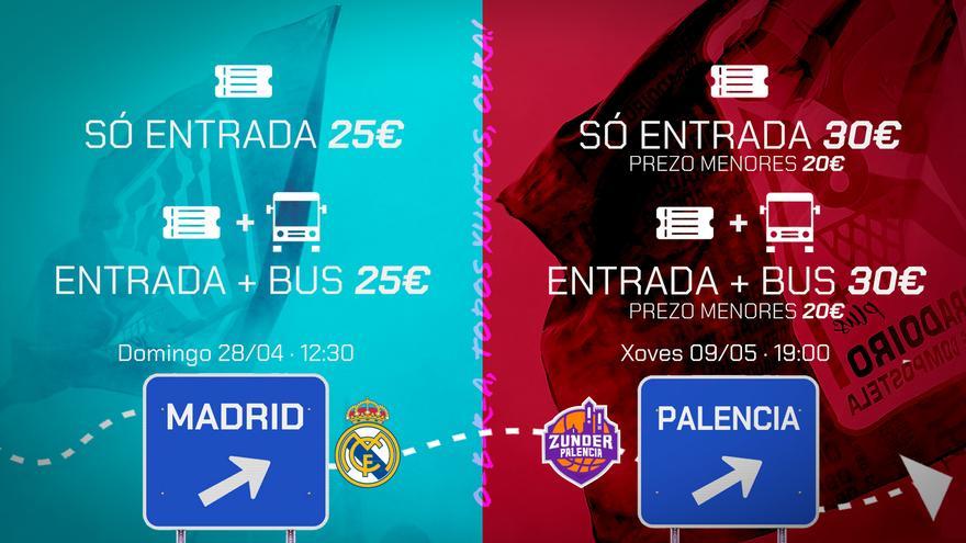 El Obradoiro organiza un viaje para que la afición apoye al equipo en las visitas al Real Madrid y el Palencia