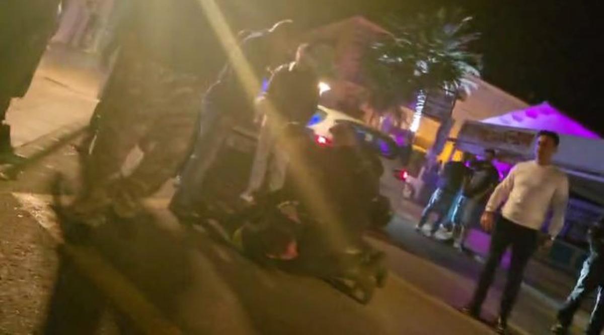 El acusado, al ser detenido por la Policía Local.