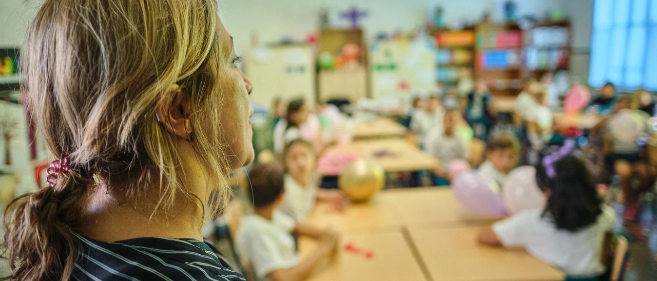 Un aula canaria.