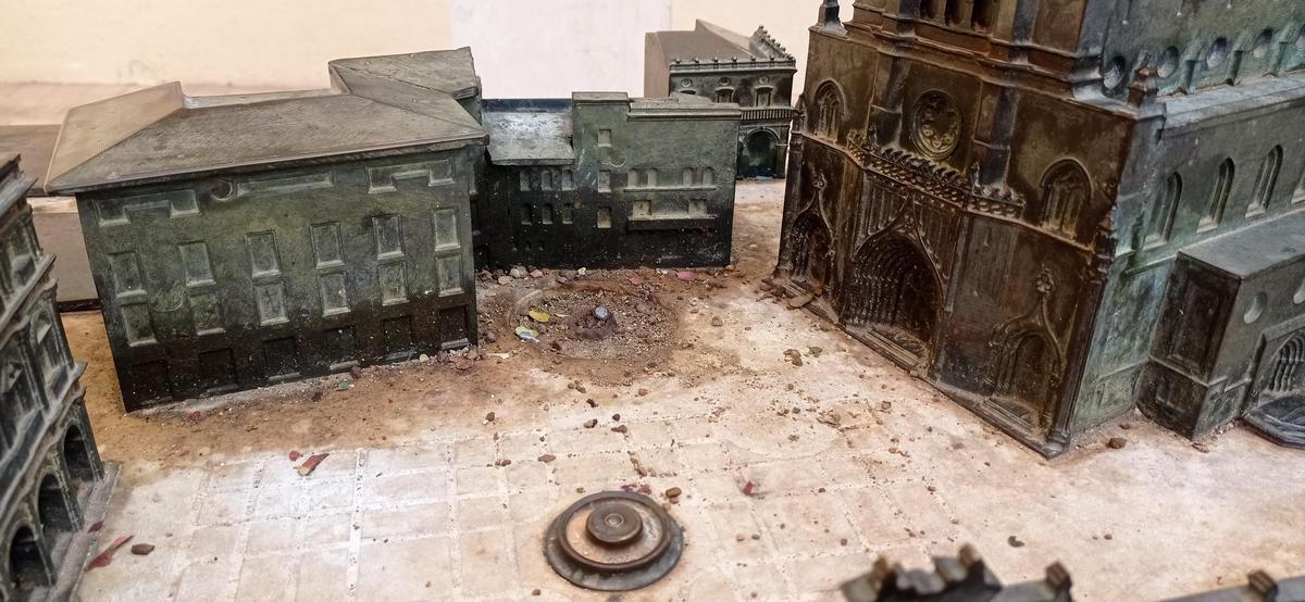 Hueo que ha dejado el Fadrí en la maqueta general.