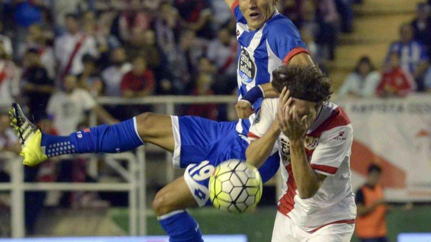 Fayçal, durante un partido de esta temporada con el Deportivo