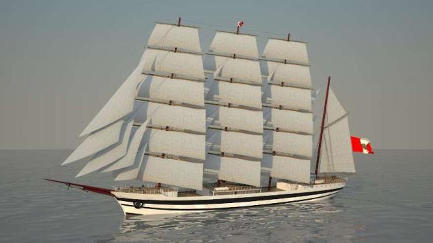 Diseño del proyecto del buque escuela a vela de Perú en 3D realizado por Cypsa.