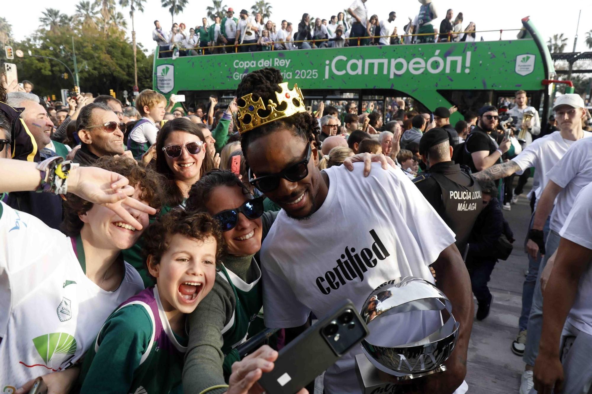 Málaga celebra con el Unicaja la conquista de la Copa del Rey de 2025