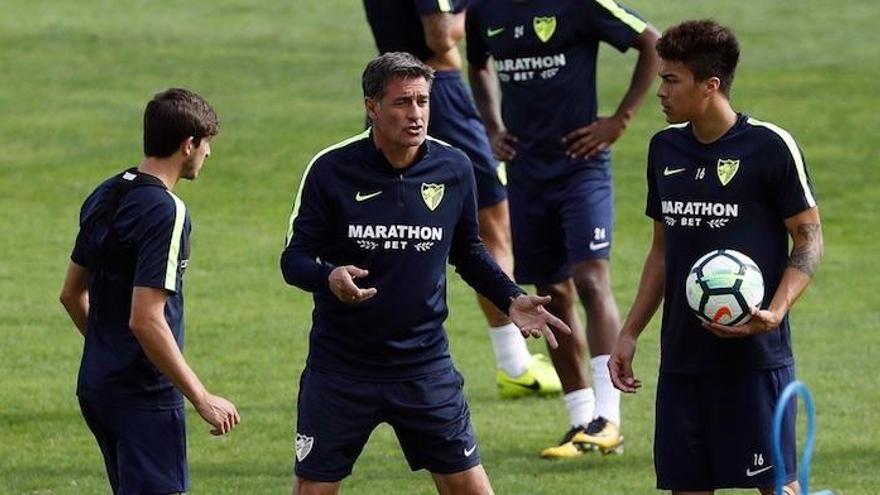 Míchel, durante un entrenamiento