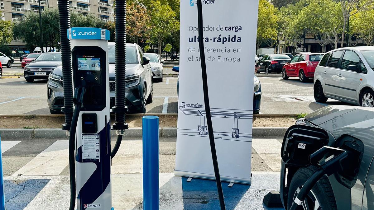 Punto de recarga de la empresa Zunder en Zaragoza