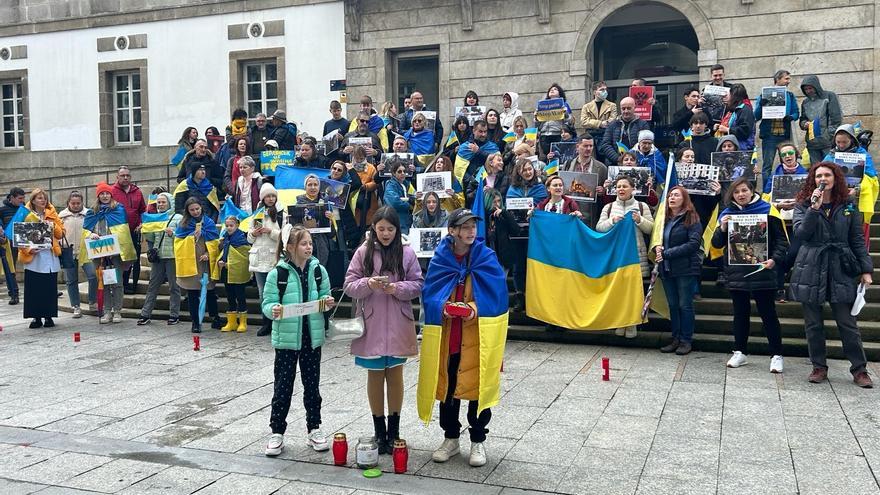 Ucranianos salen a la calle en Vigo para evitar el olvido de la invasión rusa