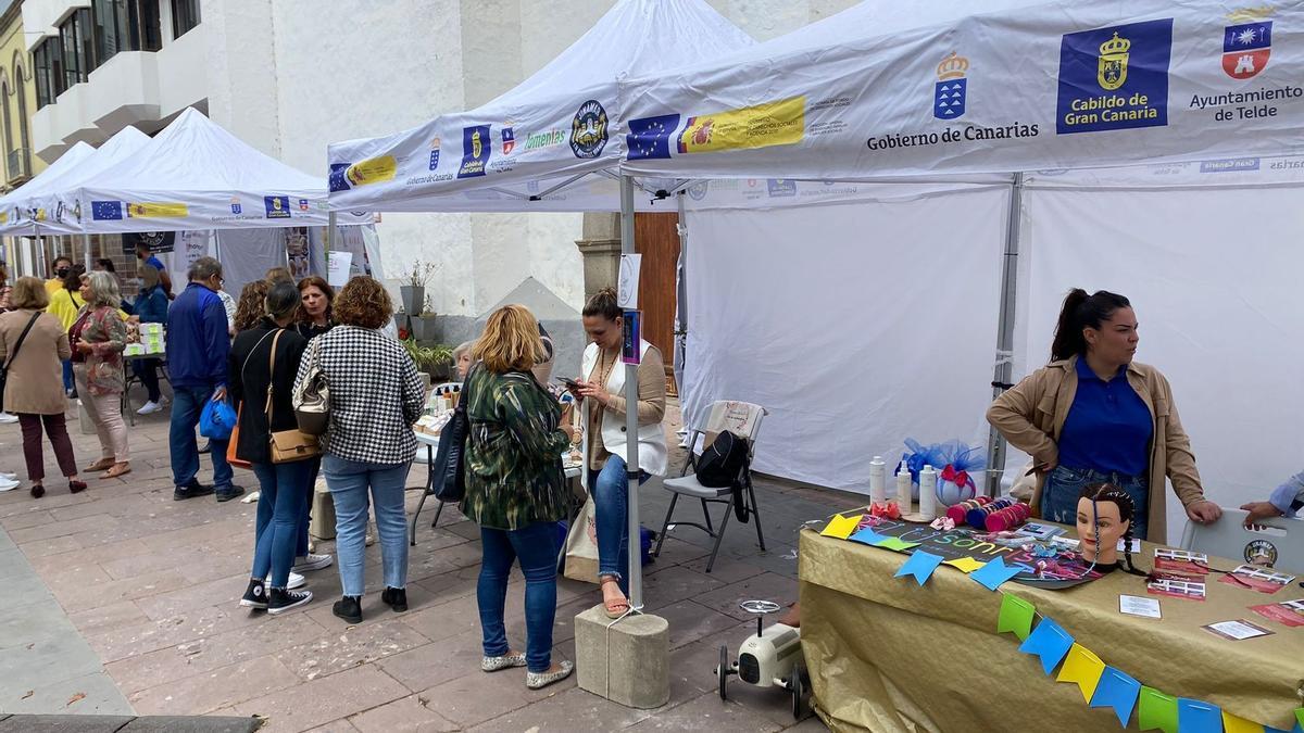 Imagen de una de las ferias realizadas en la zona comercial abierta de San Gregorio, en Telde