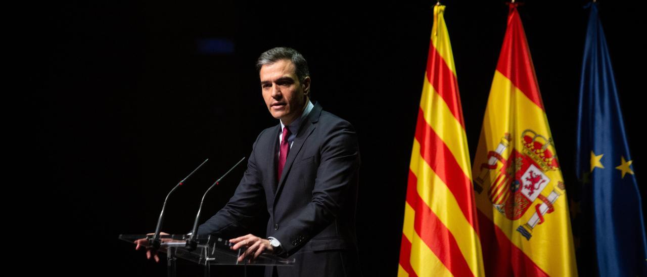 Sánchez en su discurso en el Liceu de Barcelona