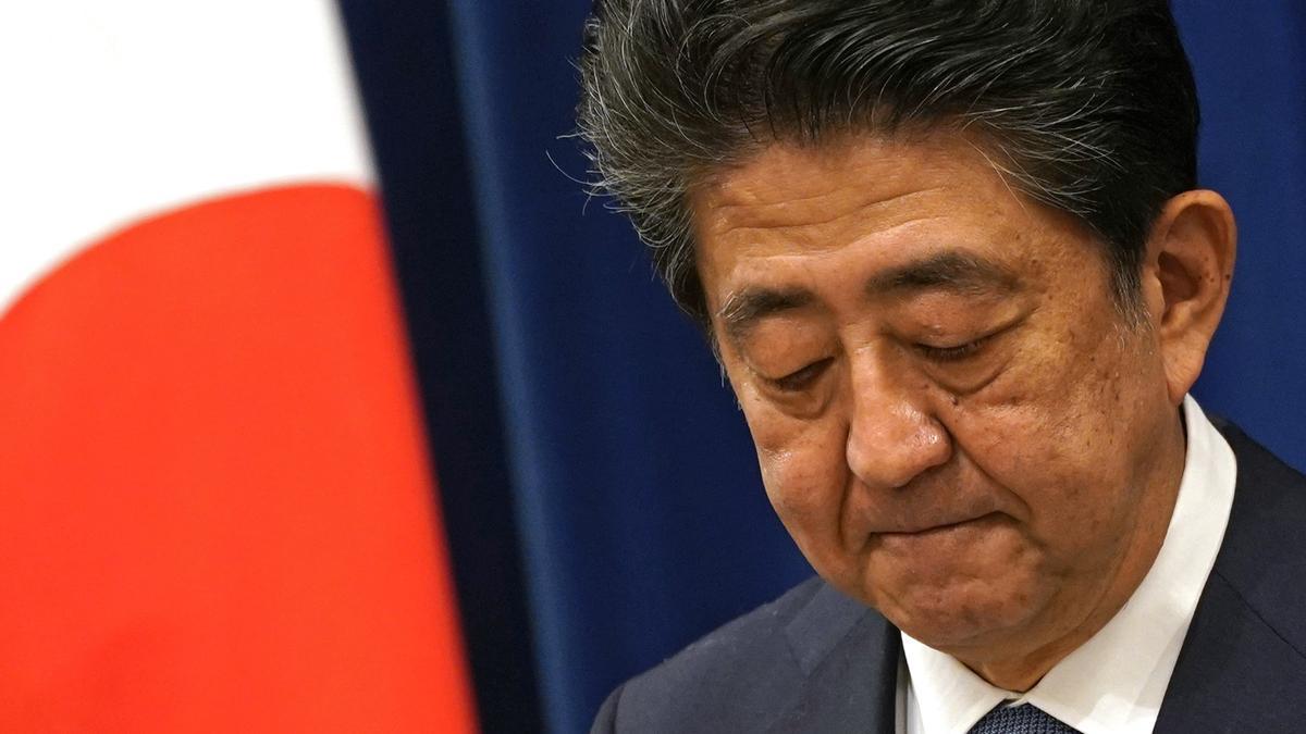 El ex primer ministro japonés Shinzo Abe, durante una rueda de prensa en agosto de 2020.
