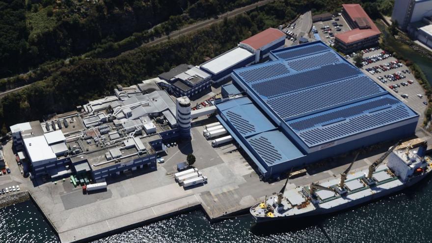 Vista aérea de las instalaciones de Nueva Pescanova en Chapela. |   // RICARDO GROBAS