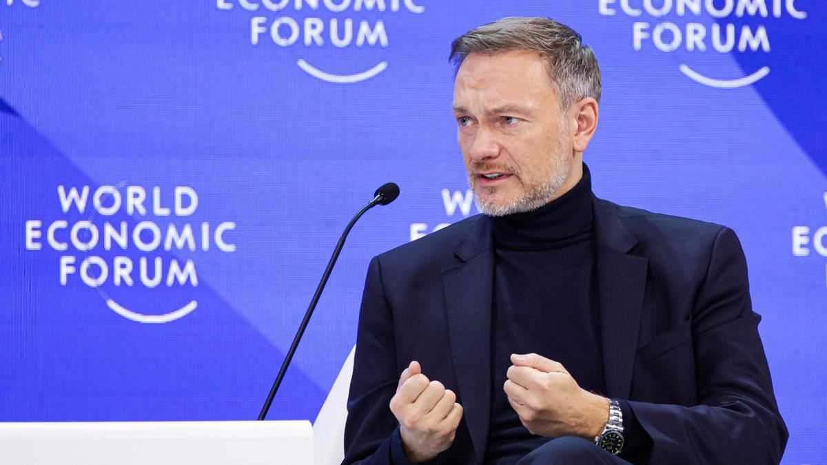 19 January 2024, Switzerland, Davos: German Minister of Finance Christian Lindner speaks during an event of the World Economic Forum (WEF). Photo: Hannes P. Albert/dpa