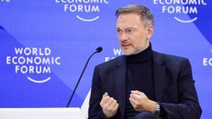 19 January 2024, Switzerland, Davos: German Minister of Finance Christian Lindner speaks during an event of the World Economic Forum (WEF). Photo: Hannes P. Albert/dpa