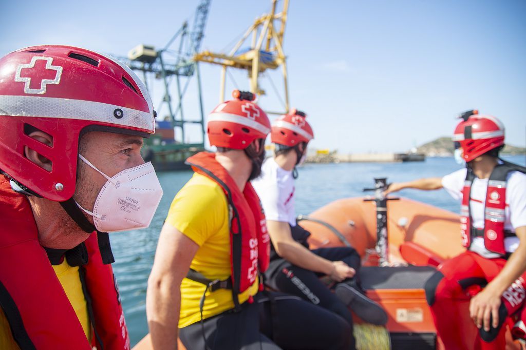 Simulacro rescate Salvamento Marítimo y cruz roja