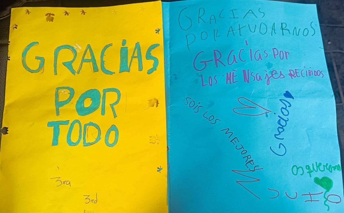 Mensaje de agradecimiento de los niños de Paiporta.