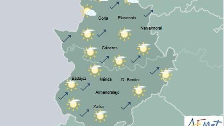 Alguna precipitación ocasional y ascenso de las máximas