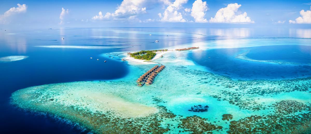 Un arrecife de coral en Maldivas