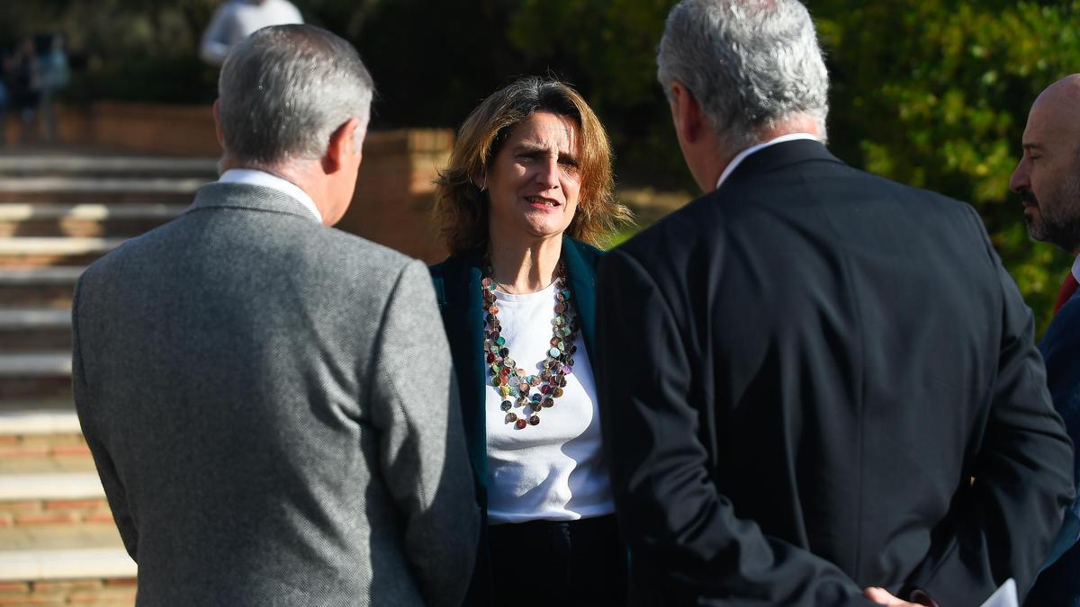 La ministra Teresa Ribera, durante su visita de este lunes a Málaga.