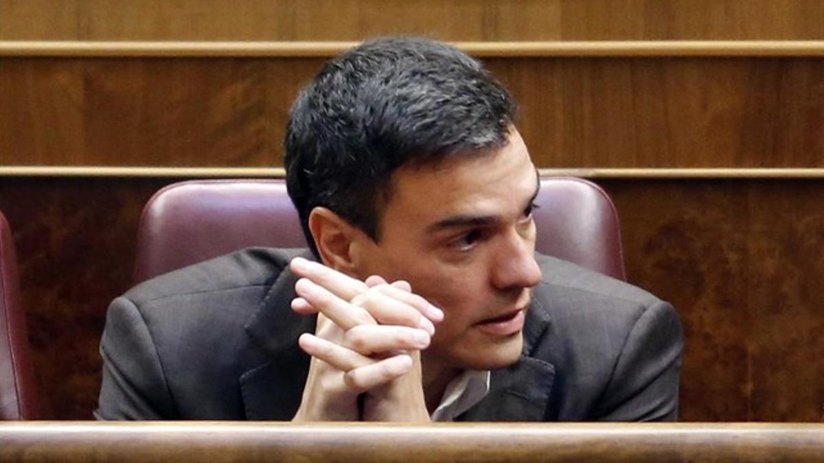 El diputado Pedro Sánchez, el pasado 28 de mayo, en el Congreso de los Diputados.