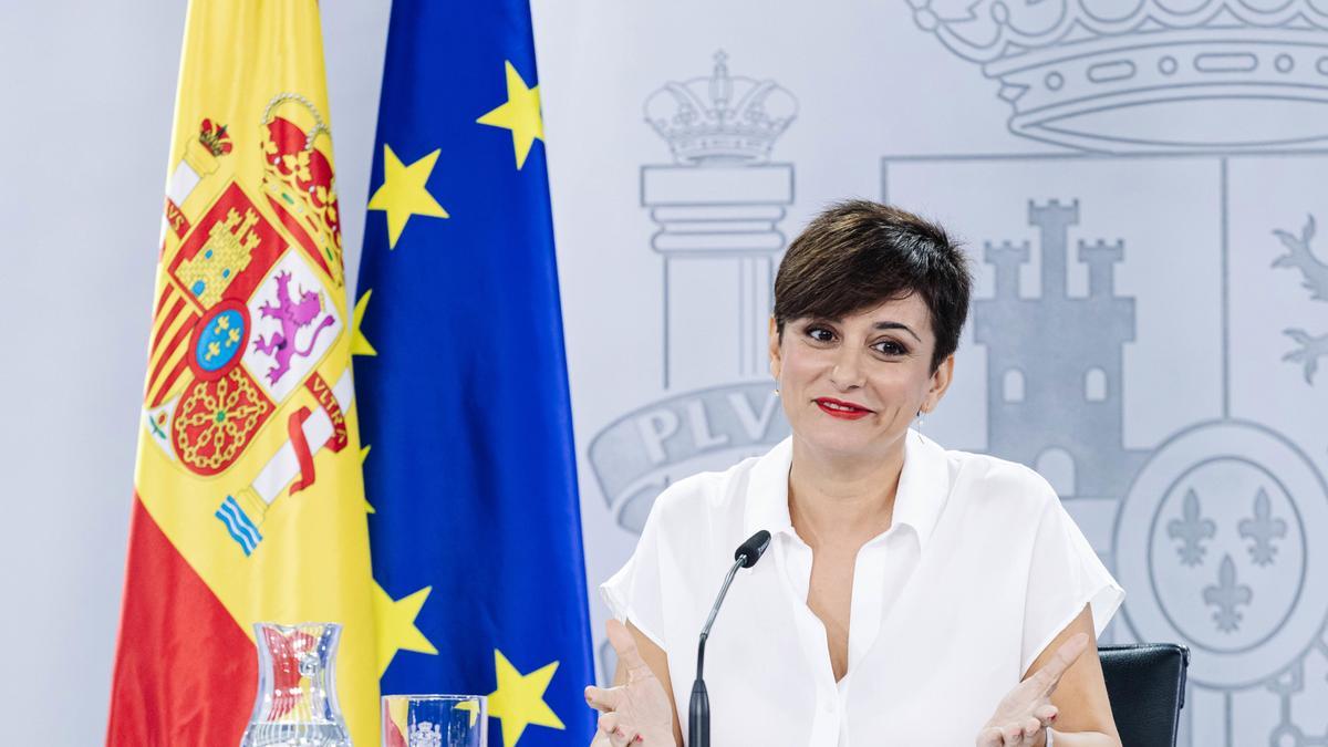 Isabel Rodríguez, en una rueda de prensa posterior al Consejo de Ministros.