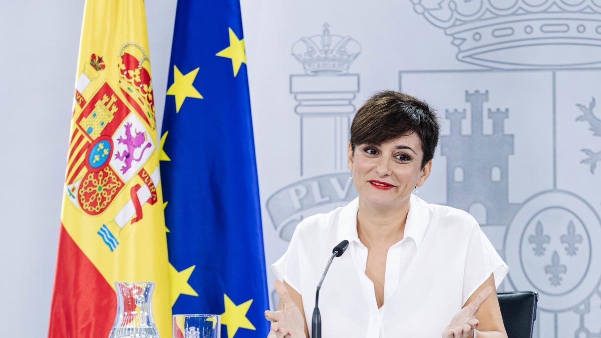 La ministra Portavoz del Gobierno, Isabel Rodríguez, comparece tras la reunión del Consejo de Ministros, en el Palacio de la Moncloa, a 19 de septiembre de 2023, en Madrid (España). Durante la rueda de prensa se ha reconocido la existencia de una &quot;alarma