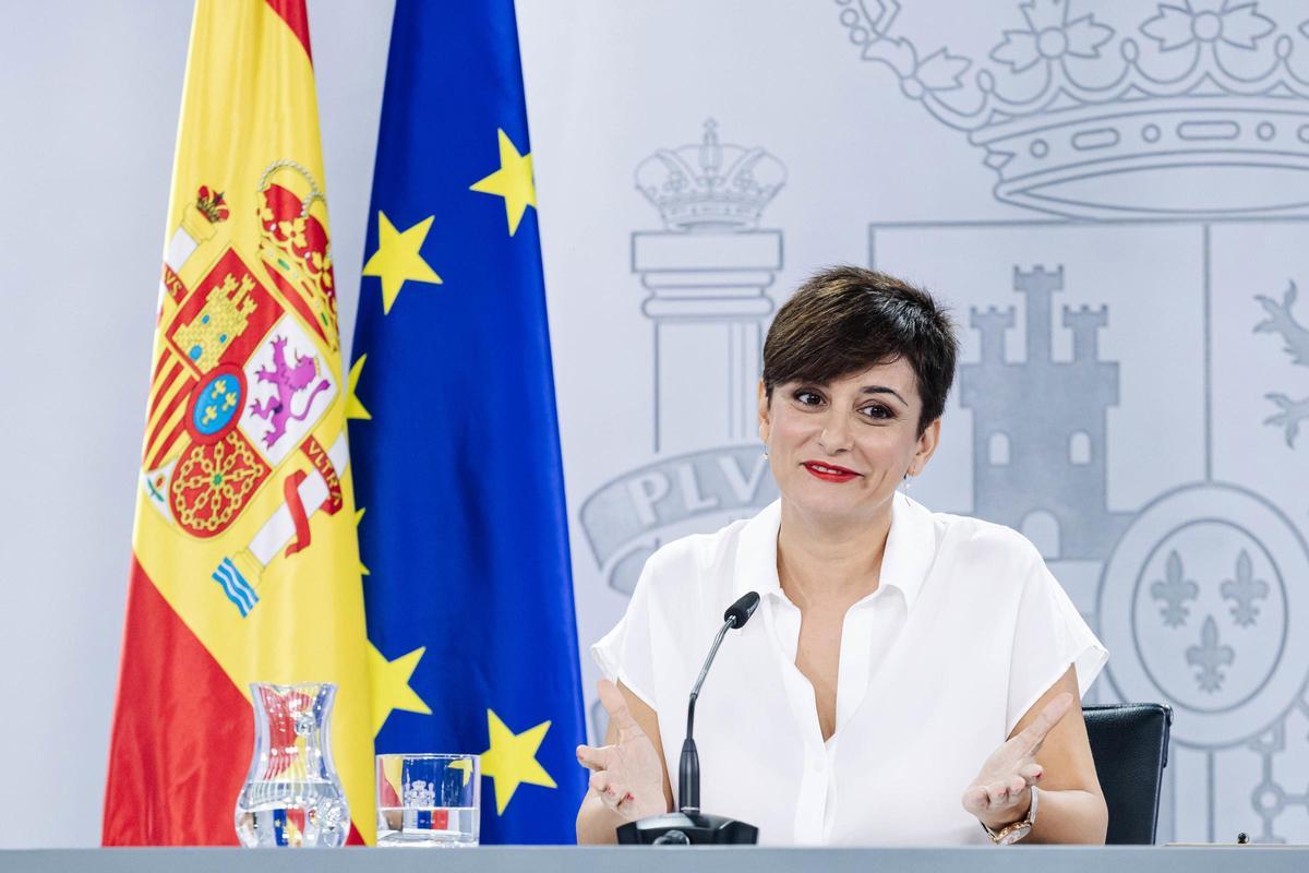 Isabel Rodríguez, en una rueda de prensa posterior al Consejo de Ministros.