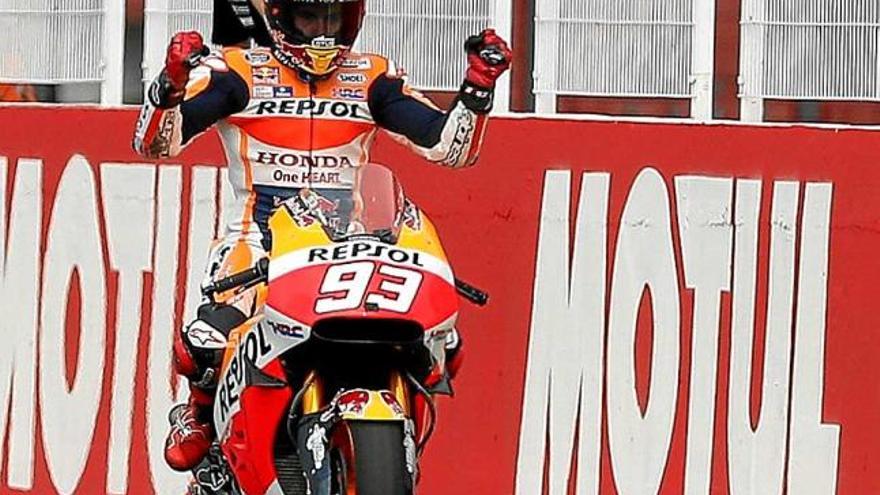 Marc Márquez celebra exultant la seva primera victòria de l&#039;any