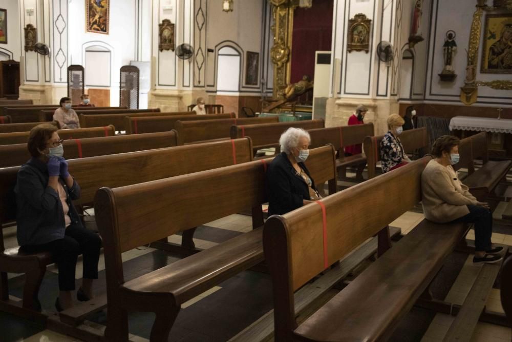 Primera misa en fase 1 en  La Merced de Xàtiva