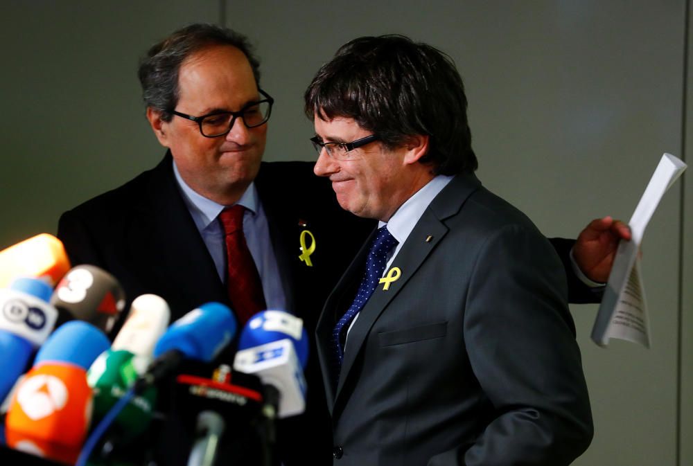 Roda de premsa de Torra i Puigdemont