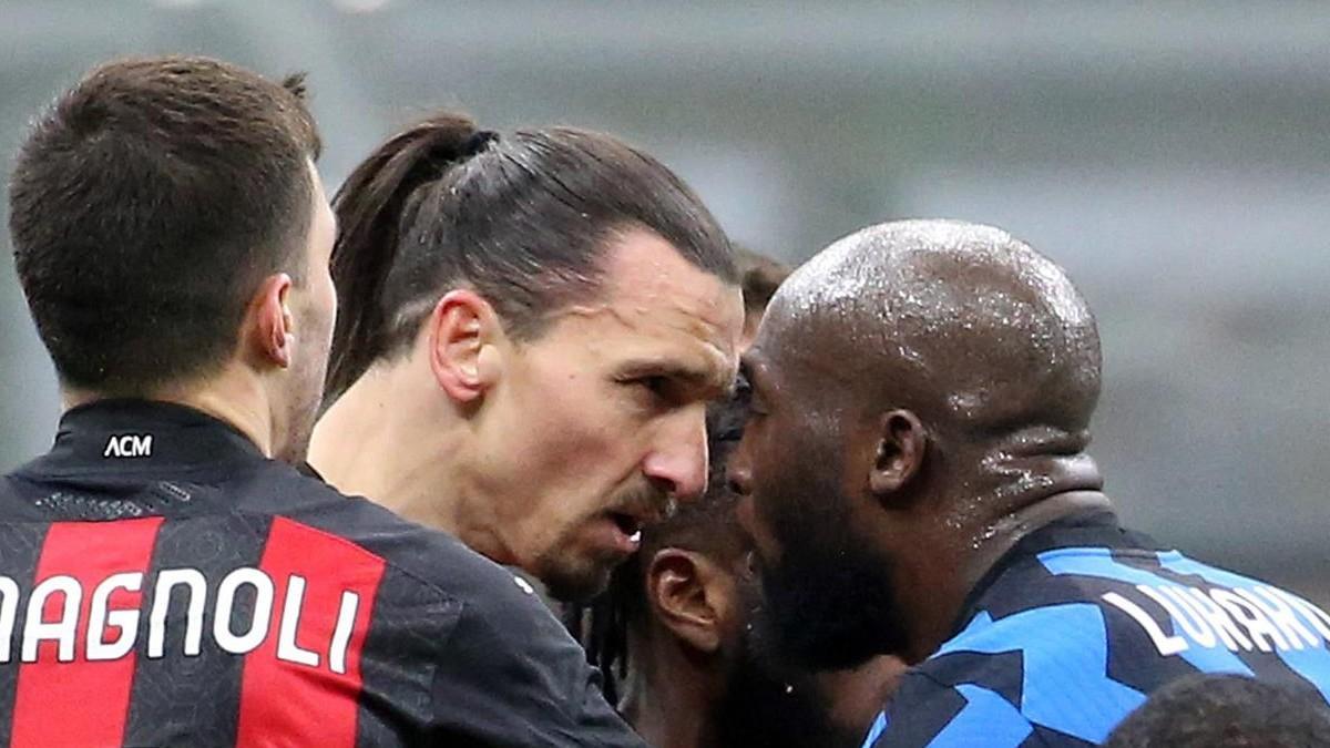 Ibrahimovic y Lukaku se encararon durante el derbi "della Madonnina" en Copa