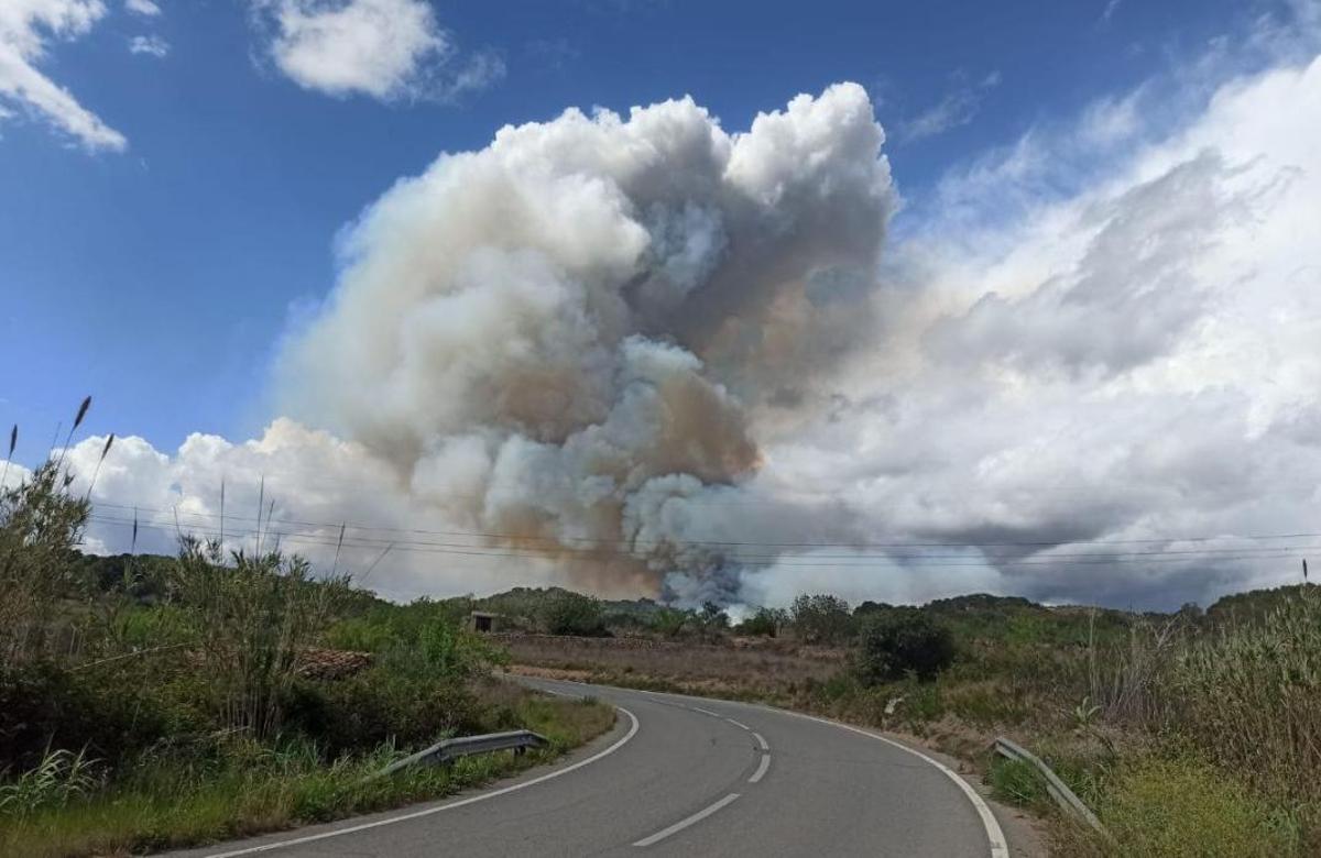 Declarat un incendi forestal a Bonastre (Tarragona)