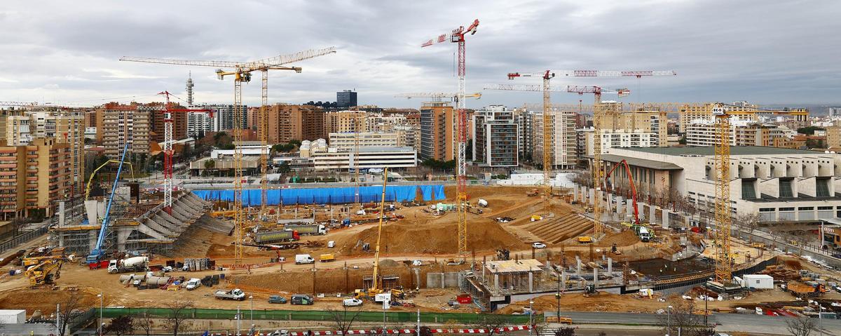 Estado actual de las obras en La Romareda.