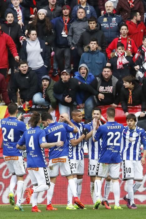 El partido entre el Sporting y el Alavés, en imágenes