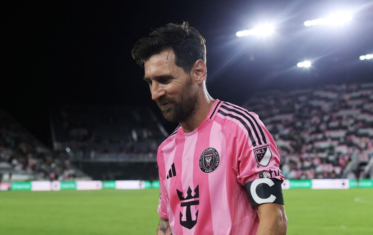 FORT LAUDERDALE, FLORIDA - MAY 18: Lionel Messi #10 of Inter Miami CF reacts after the MLS match between Inter Miami CF and Orlando City at Chase Stadium on May 18, 2025 in Fort Lauderdale, Florida. Leonardo Fernandez/Getty Images/AFP (Photo by Leonardo Fernandez / GETTY IMAGES NORTH AMERICA / Getty Images via AFP)