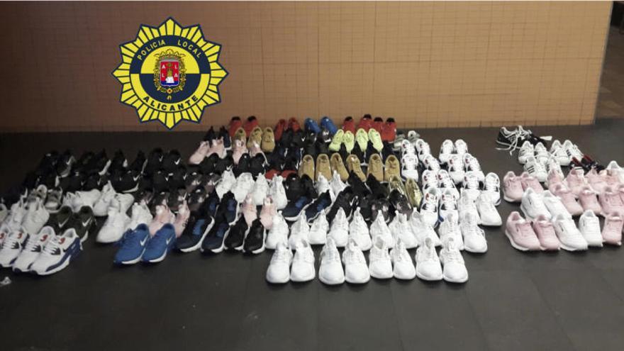 Detenido con 96 pares de zapatillas de deporte falsificadas en Alicante