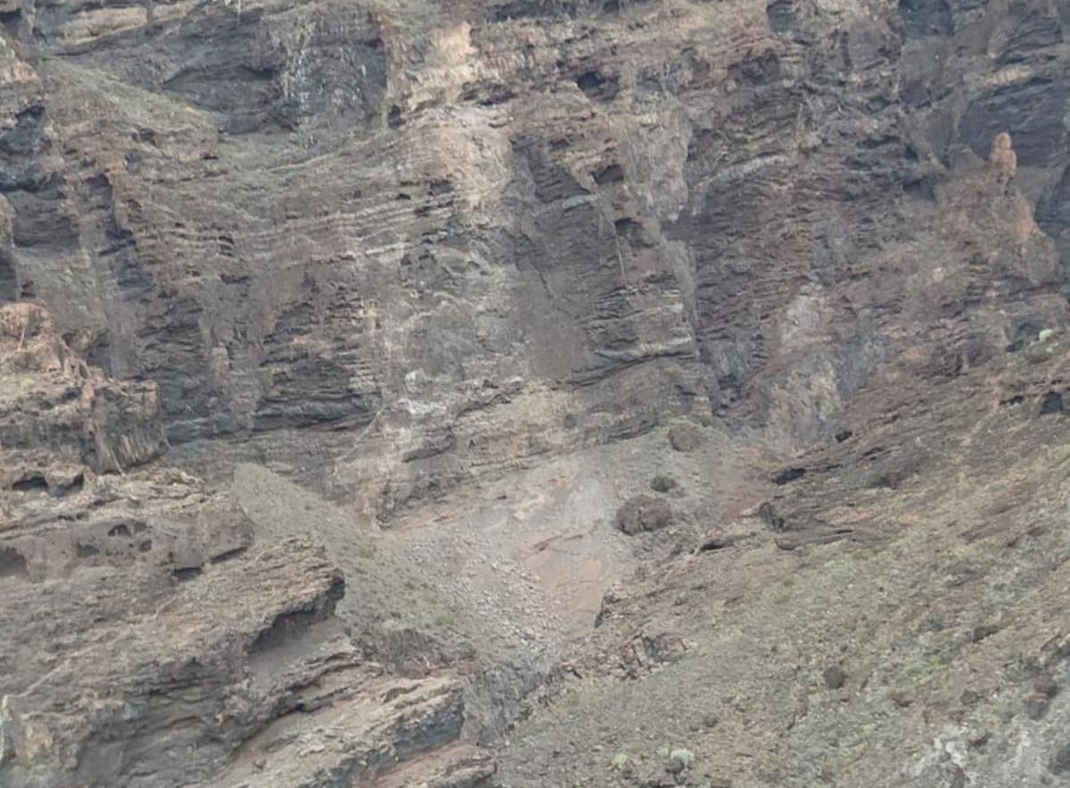 Zona donde ocurrió el desprendimiento