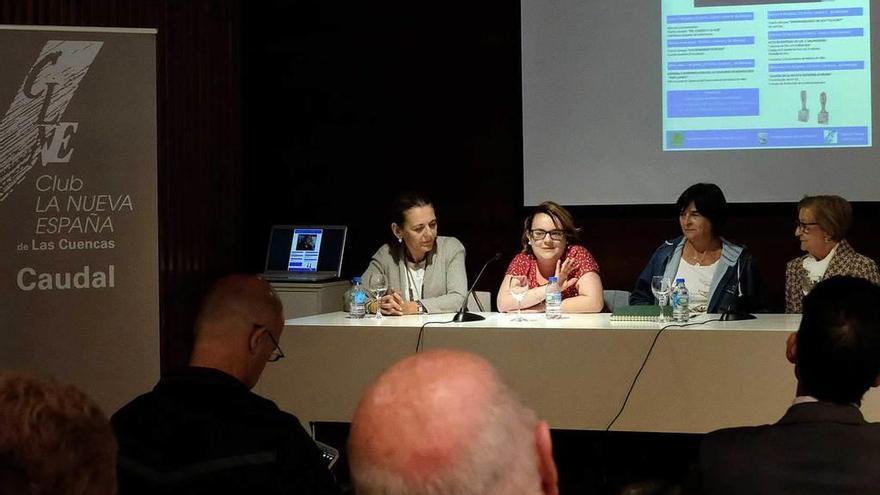 Natalia Graña, Carmen Basteiro, Esperanza del Fueyo y Sofía Manso, durante la charla.