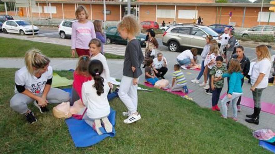 La formació a escolars de Blanes, aquest dimarts.