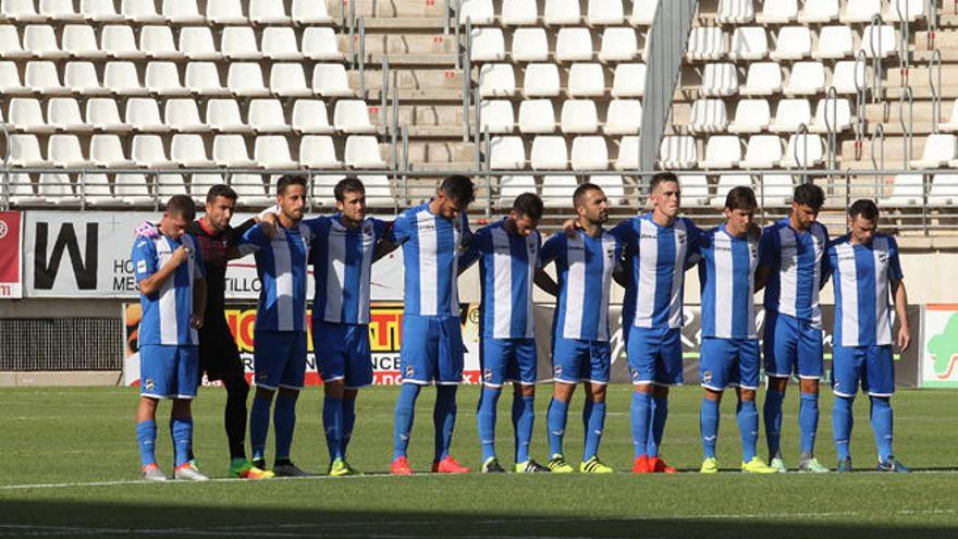 Alineación del Lorca CF que jugó el pasado domingo frente al Murcia, contra el que cayó derrotado por 2-0.