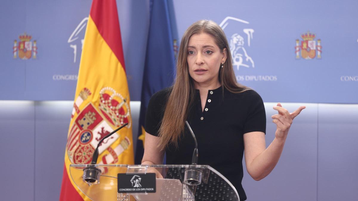 La portavoz del PP en el Congreso, Ester Muñoz, durante una rueda de prensa en el Congreso de los Diputados, a 23 de junio de 2026, en Madrid (España).