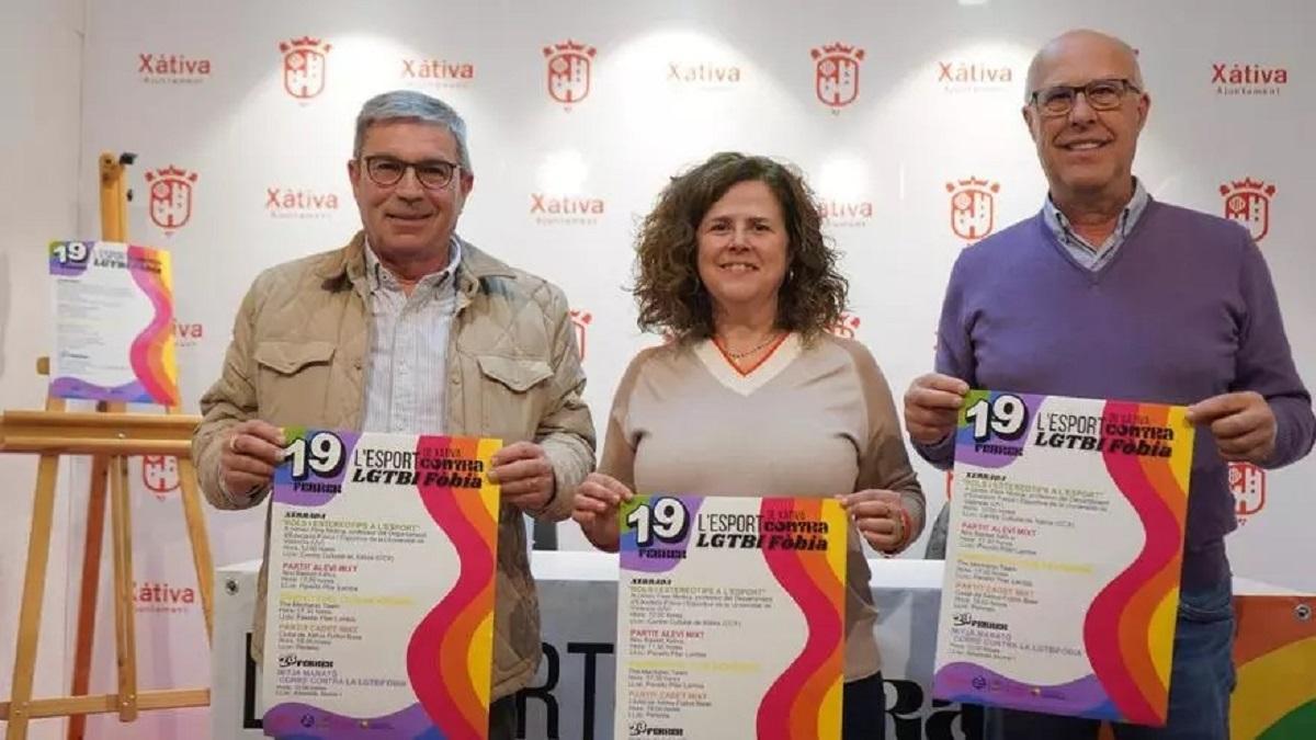 Presentación de la jornada contra la LGTBIQ+fobia en el deporte en Xàtiva.