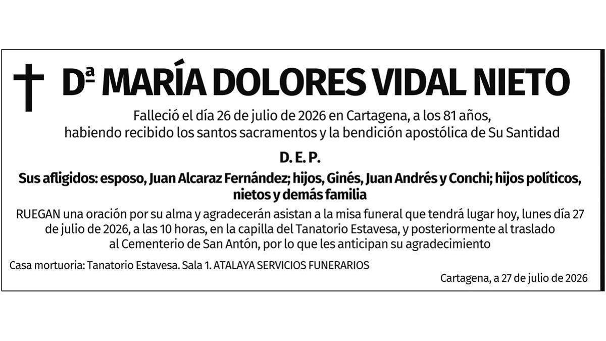 Dª María Dolores Vidal Nieto